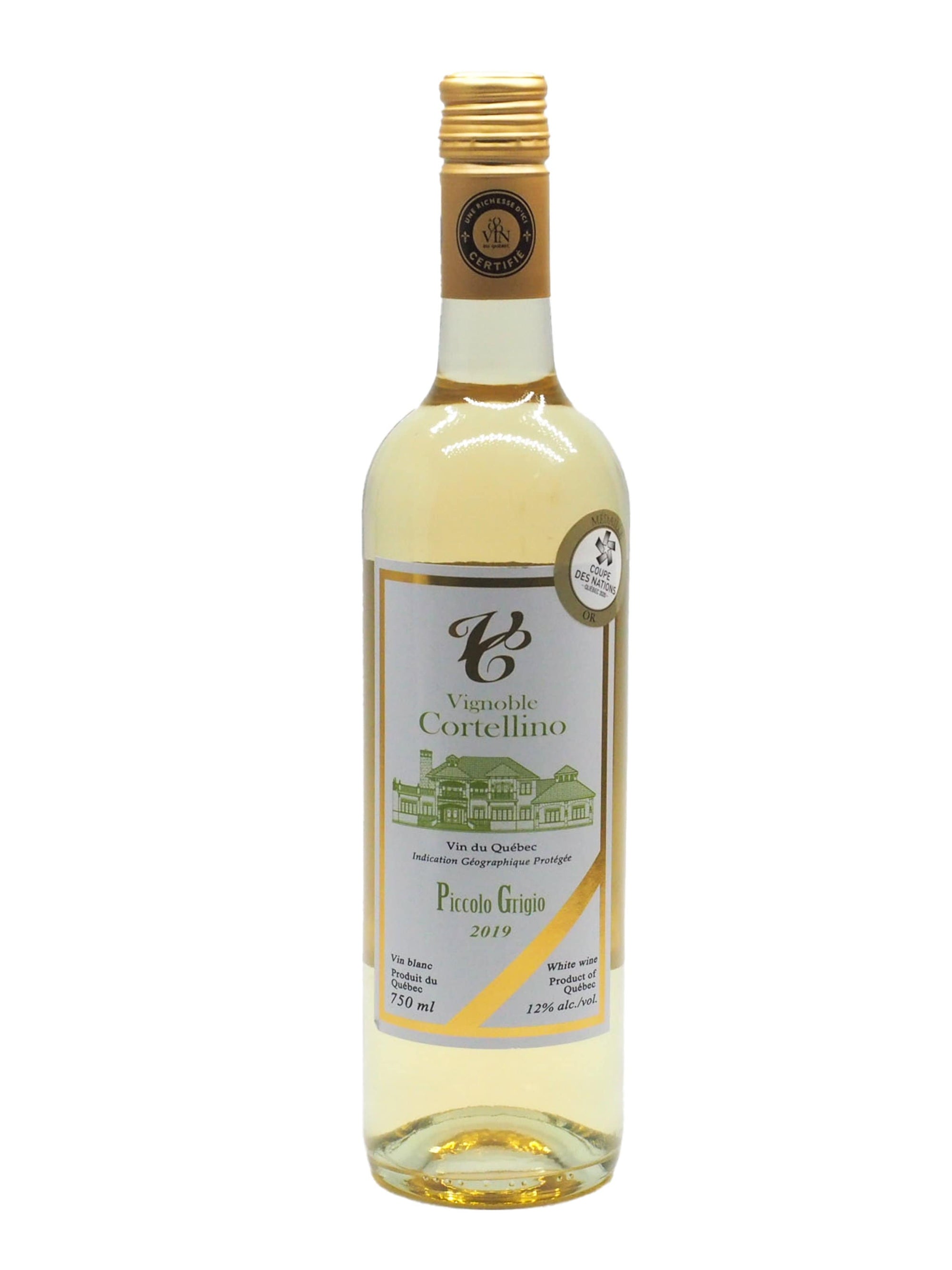 Vignoble Cortellino vin Piccolo Grigio - Vin blanc du Vignoble Cortellino