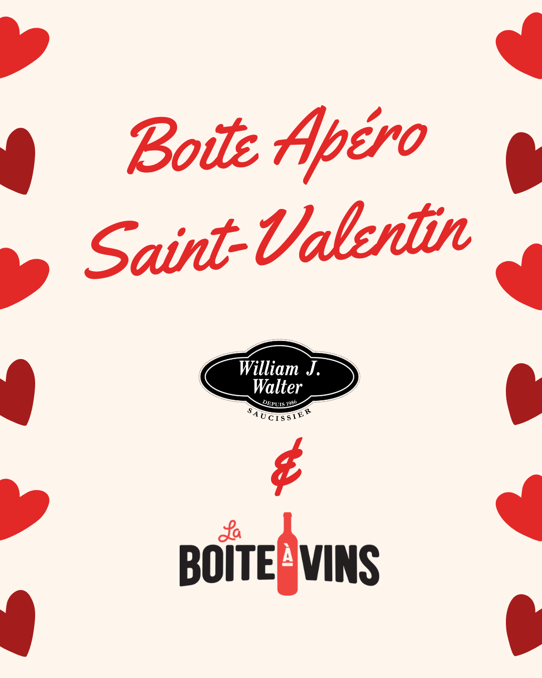 La Boîte à Vins Aliments Boite apéro Saint-Valentin William J. Walter & la Boîte a vins