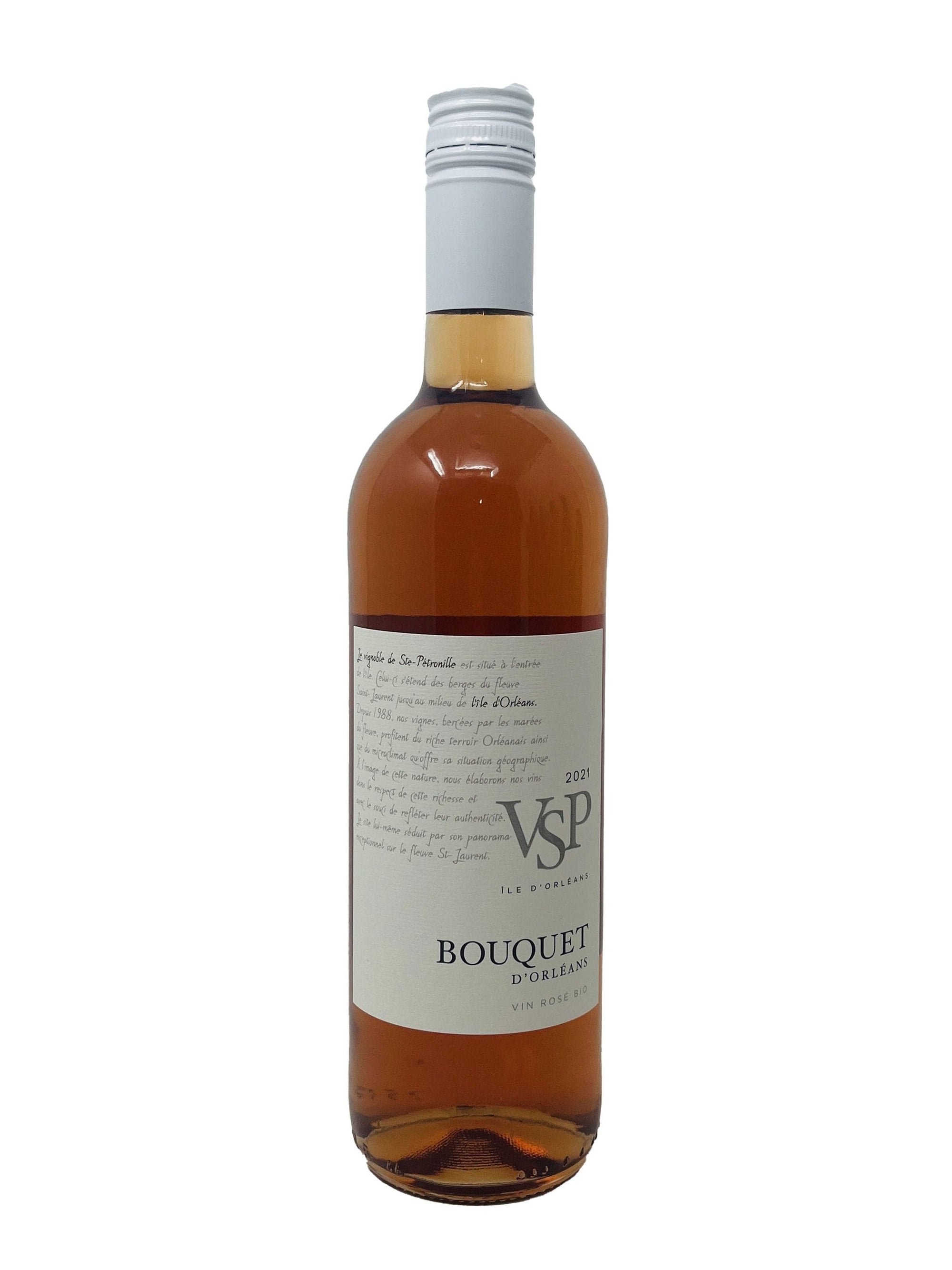 Vignoble Ste-Pétronille vin Bouquet D'Orléans 2021 - Vin rosé biologique du Vignoble Ste-Pétronille