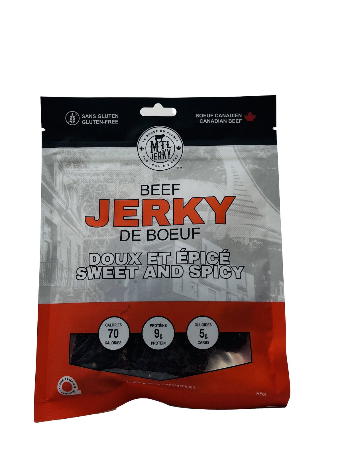 MTL jerky épicerie Jerky de boeuf doux et épicé- MTL Jerky