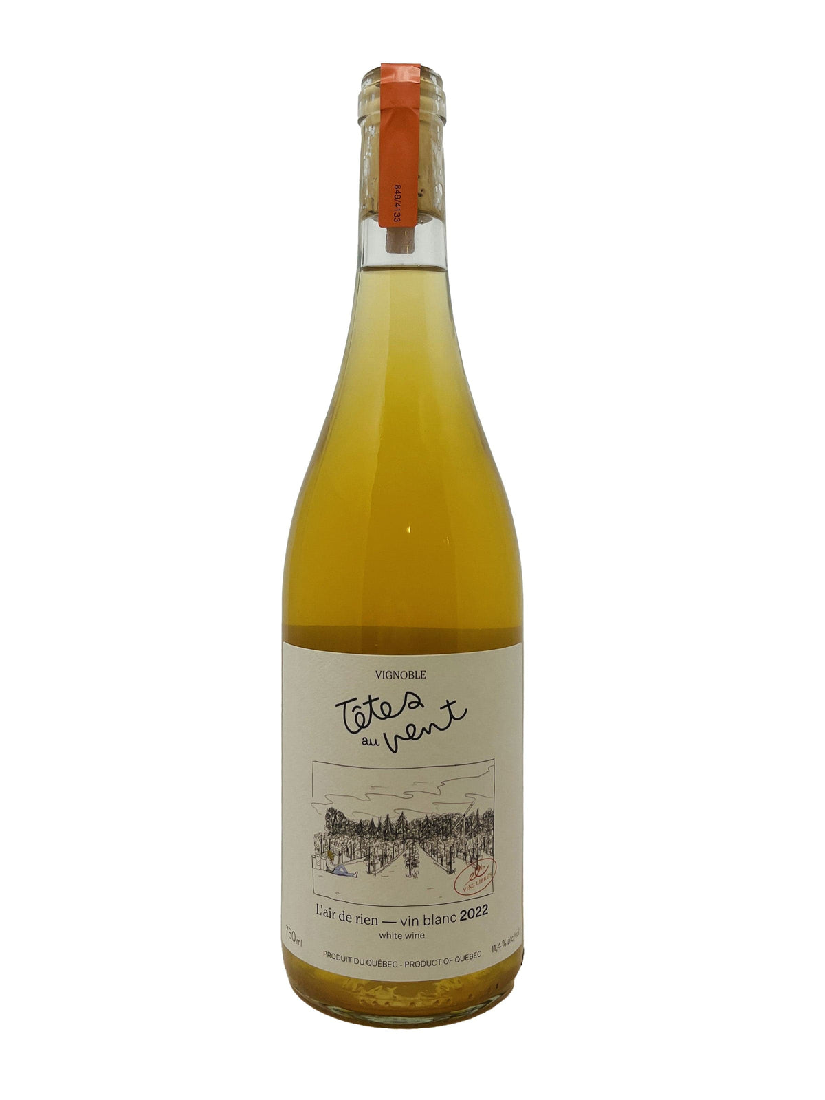 Vignoble Têtes au Vent vin L’air de rien 2022- Vin blanc nature du Vignoble Têtes au Vent