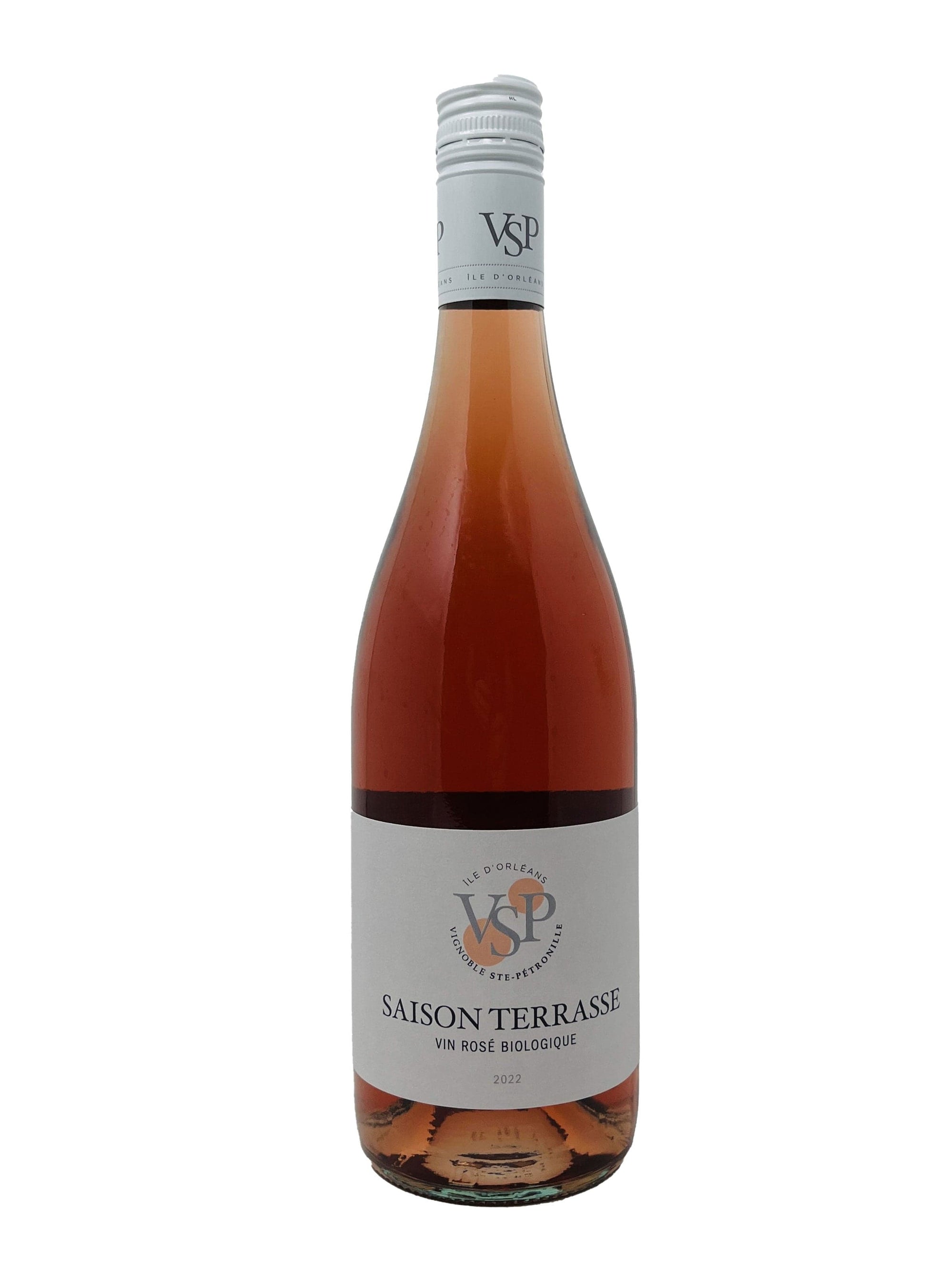 Vignoble Ste-Pétronille vin Saison Terrasse 2022 - Vin rosé biologique du Vignoble Ste-Pétronille