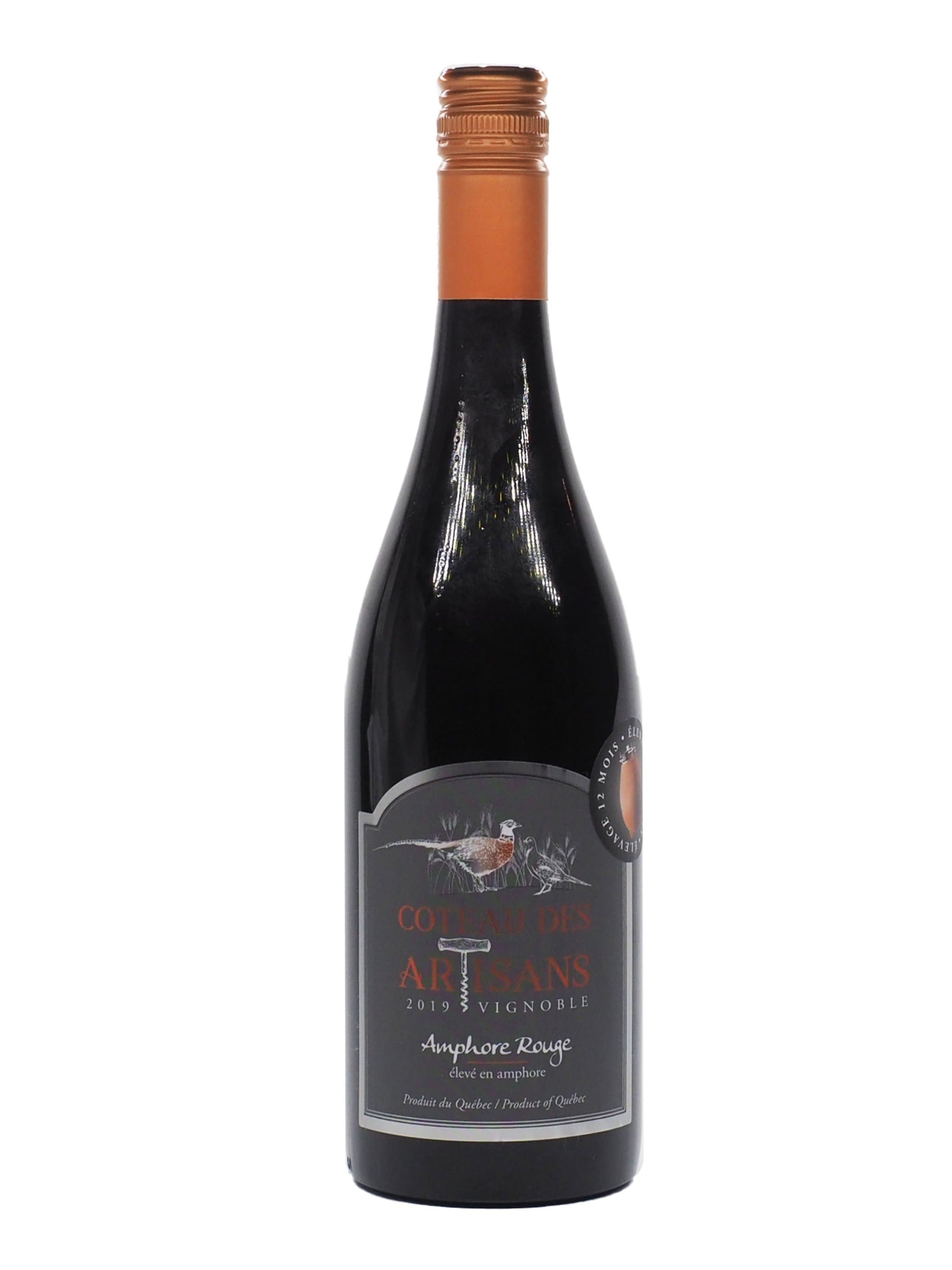 Coteau des Artisans vin Amphore Rouge 12 mois - Vin rouge du vignoble Coteau des Artisans