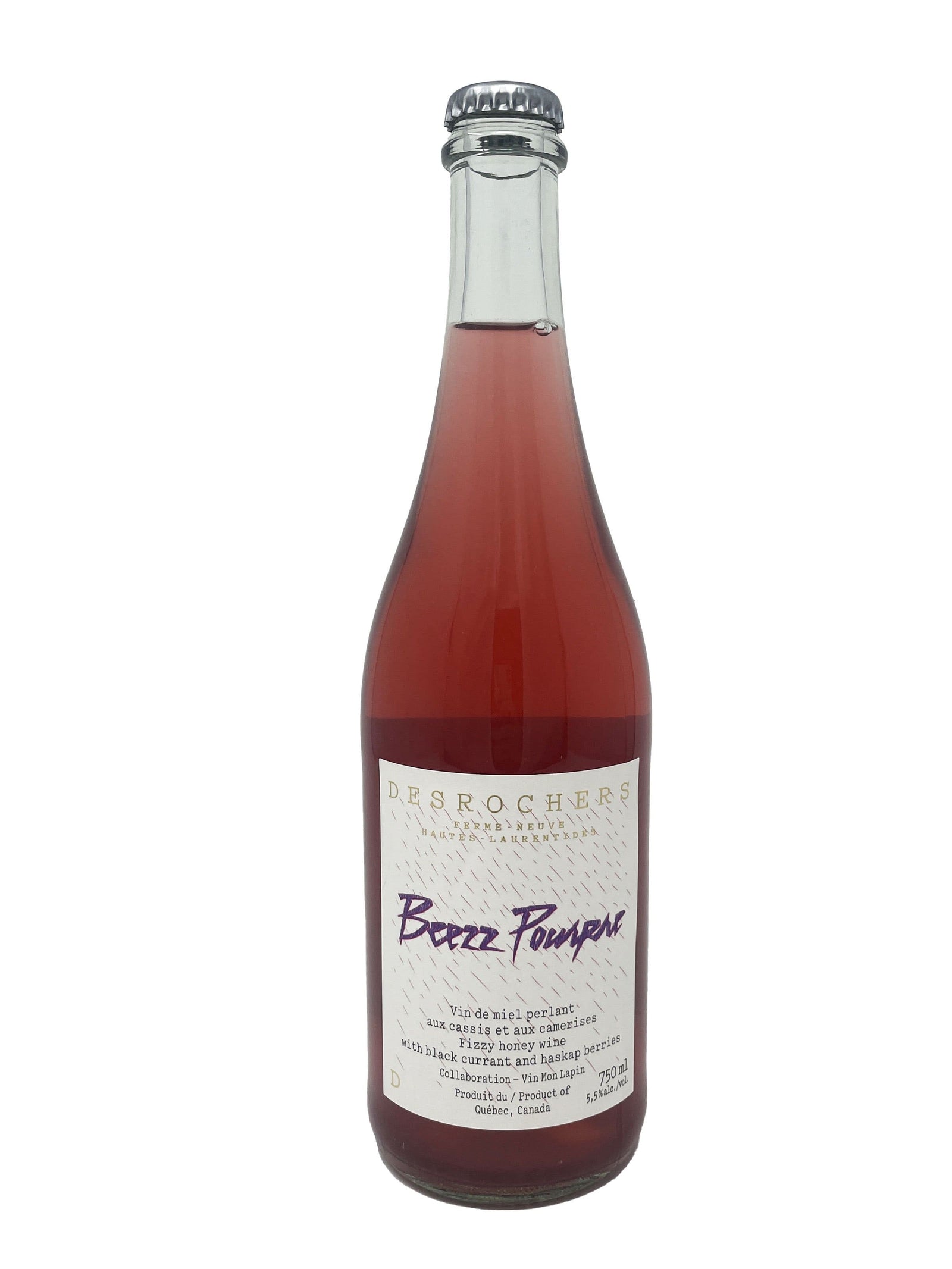 Ferme Apicole Desrochers D. vin Beezz Pourpre - Vin de miel perlant aux cassis et camerises de la Ferme Apicole Desrochers D.
