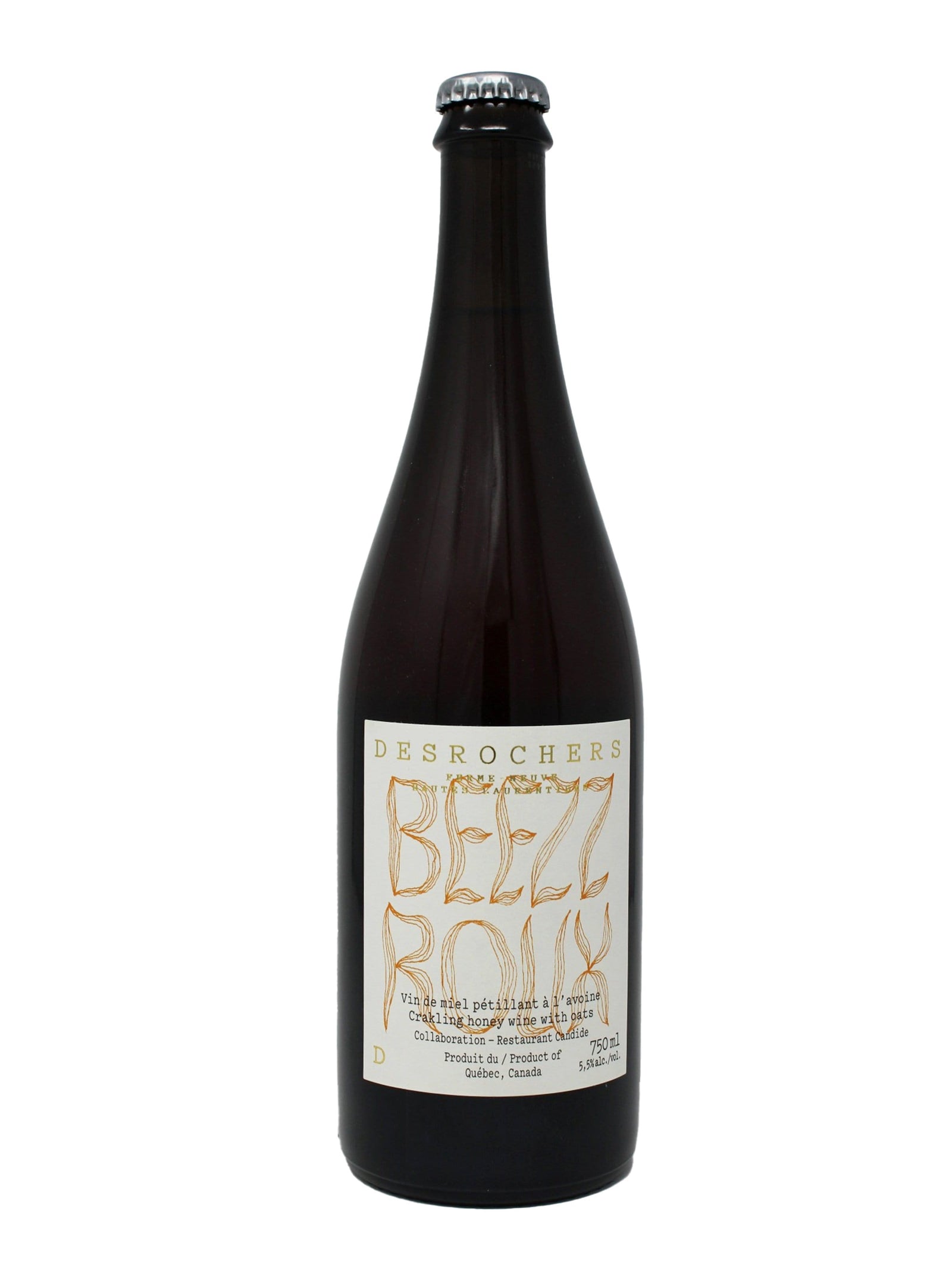Ferme Apicole Desrochers D. vin Beezz Roux - Vin de miel Pétillant de la Ferme Apicole Desrochers D. X Restaurant Candide