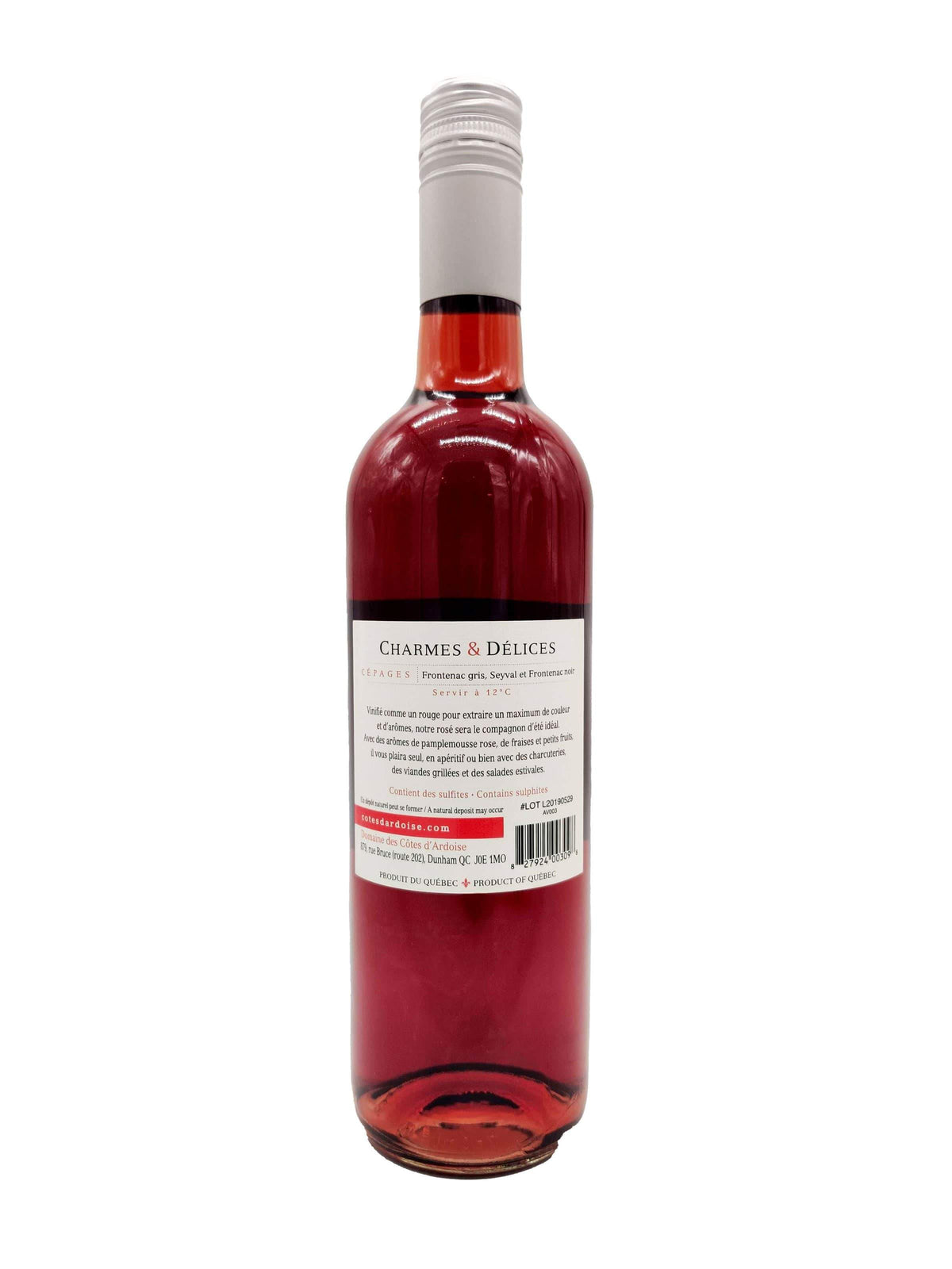 Charmes &amp; Délices 2019 - Vin Rosé du Domaine Côtes d&#39;Ardoise
