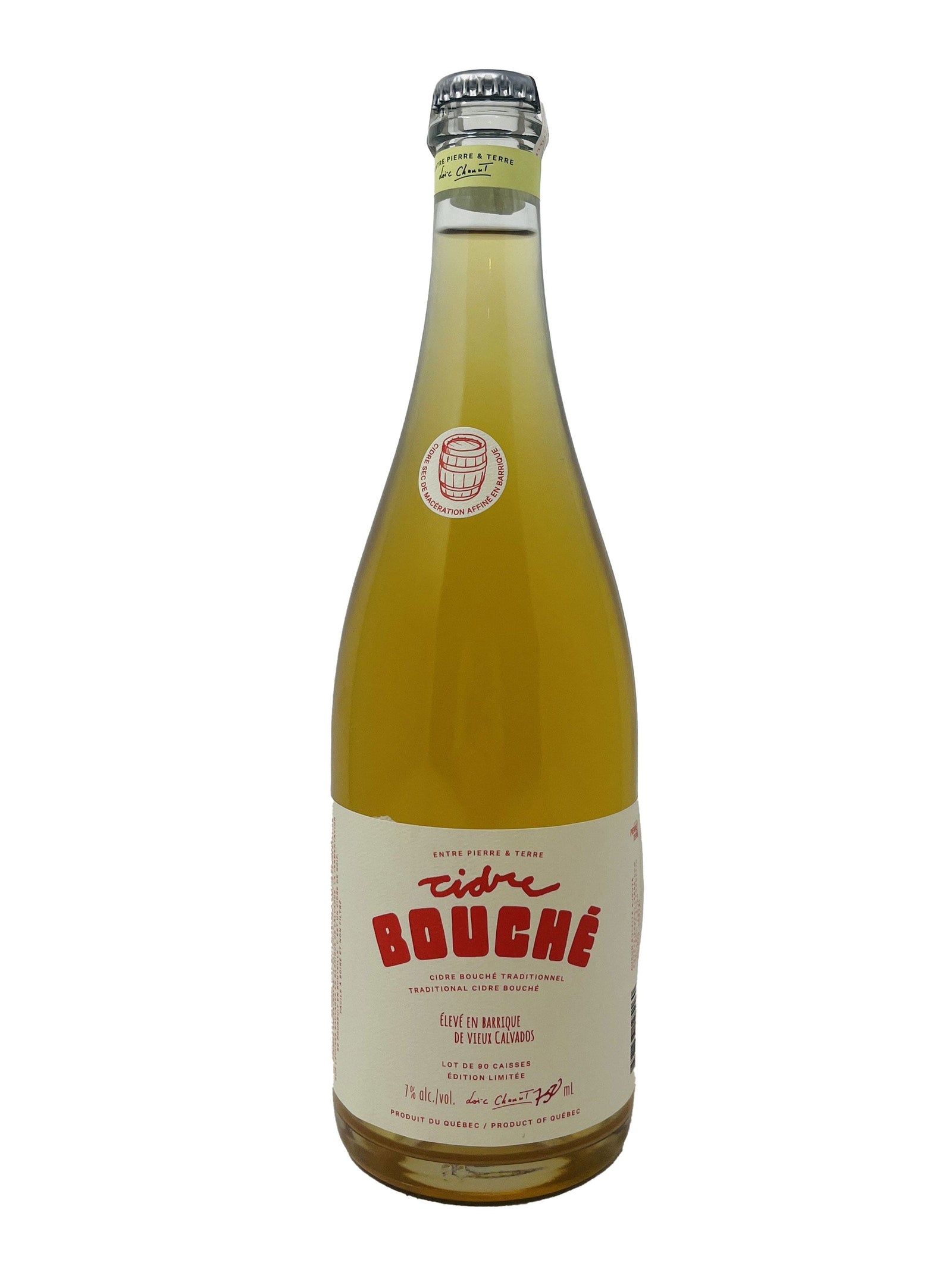 Entre Pierre et Terre Cidre bouché élevé en barrique de Calvados 2020 - Cidre de la Cidrerie Entre Pierre & Terre