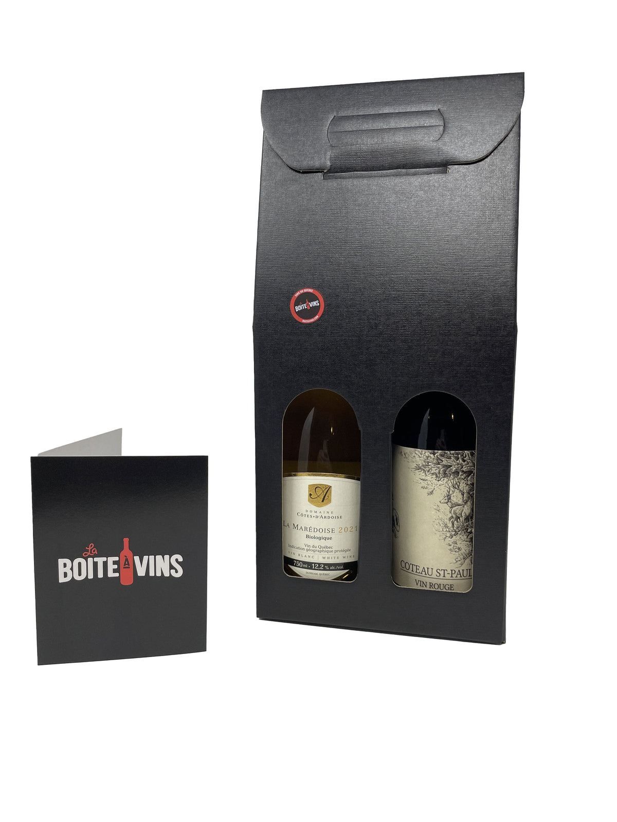 Coffret-cadeau : Boîte à vins du Québec de 2 bouteilles prestige