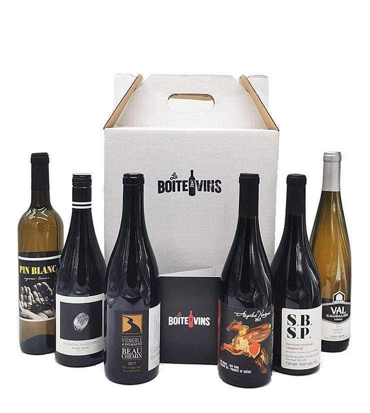 Boîte à vins Coffret-cadeau : Boîte à vins du Québec de 6 bouteilles découverte
