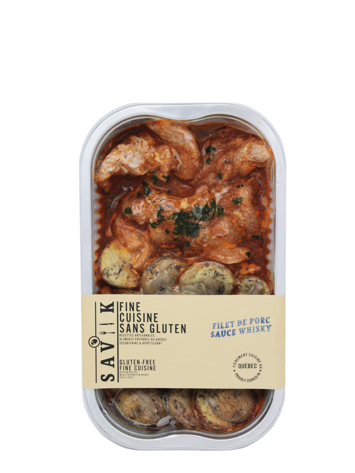 Saviik épicerie Filet de porc Whisky  - Plat cuisiné sans gluten de Saviik