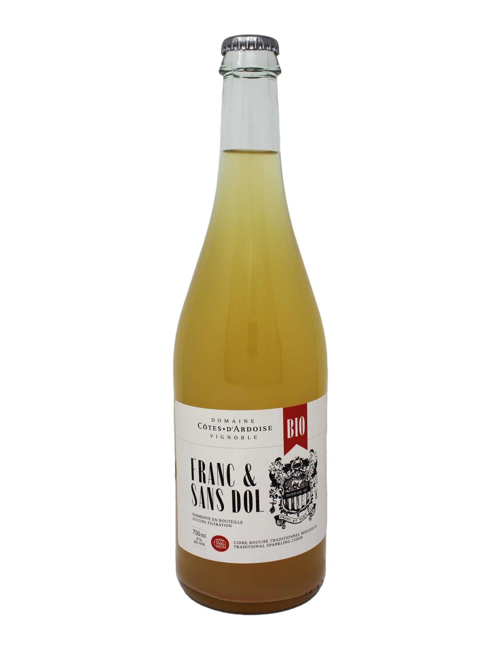 Domaine Côtes d'Ardoise Franc & sans dol - Cidre bouché Biologique du Domaine Côtes d'Ardoise