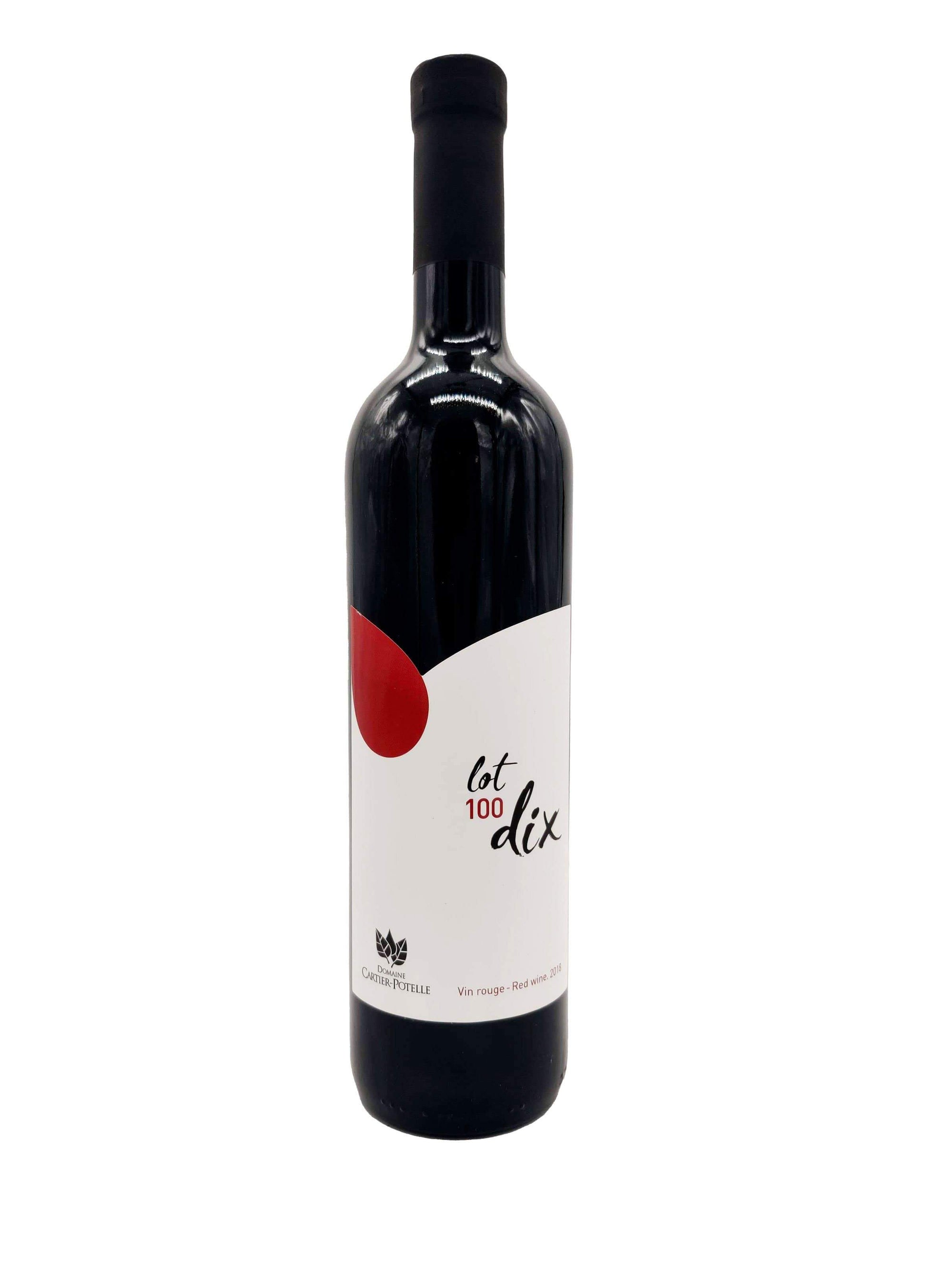 Lot 100 dix rouge 2021- Vin rouge du Domaine Cartier-Potelle
