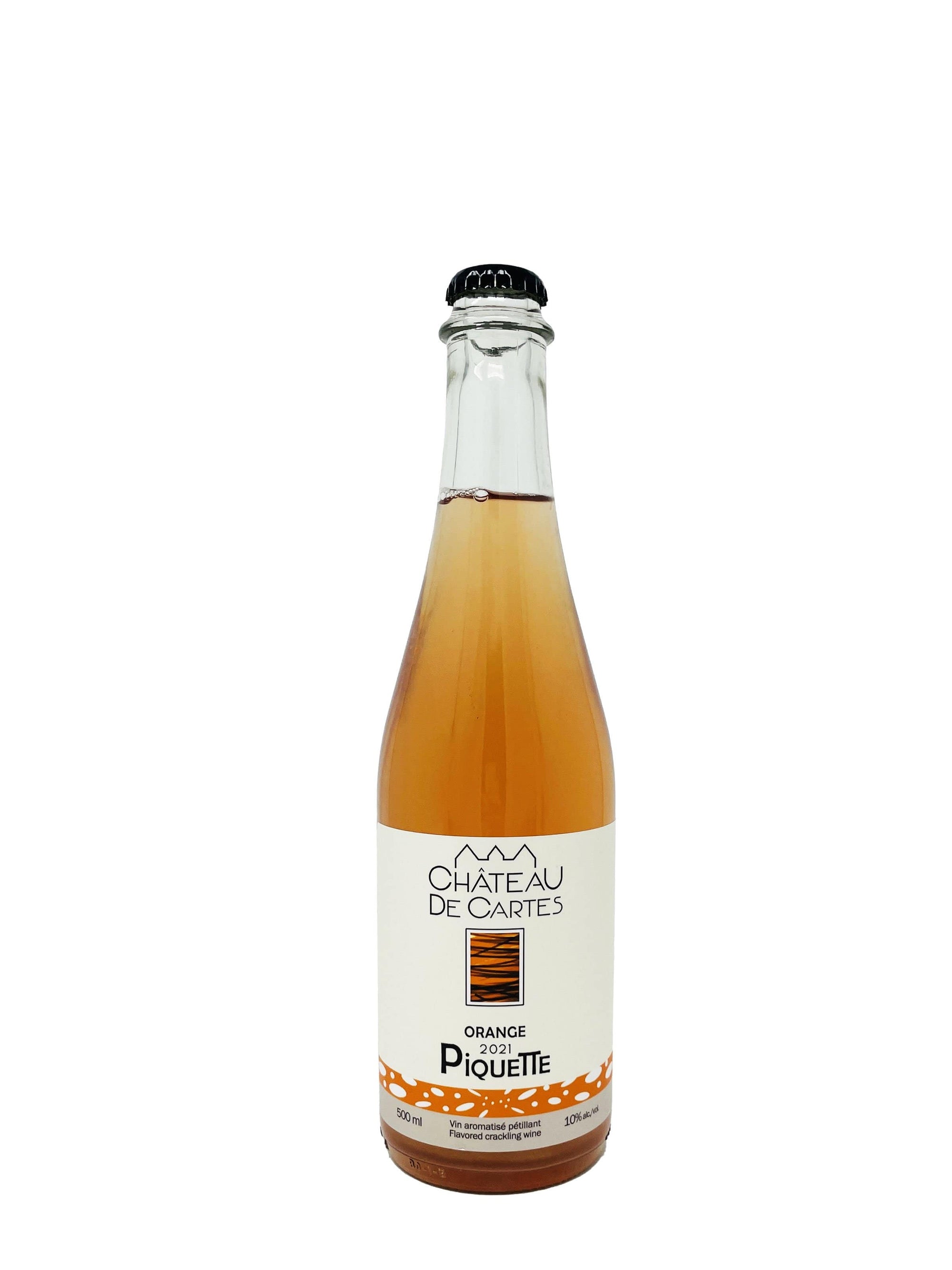 Vignoble Château de Cartes Vin Piquette Orange - Vin Aromatisé Pétillant du Vignoble Château de Cartes
