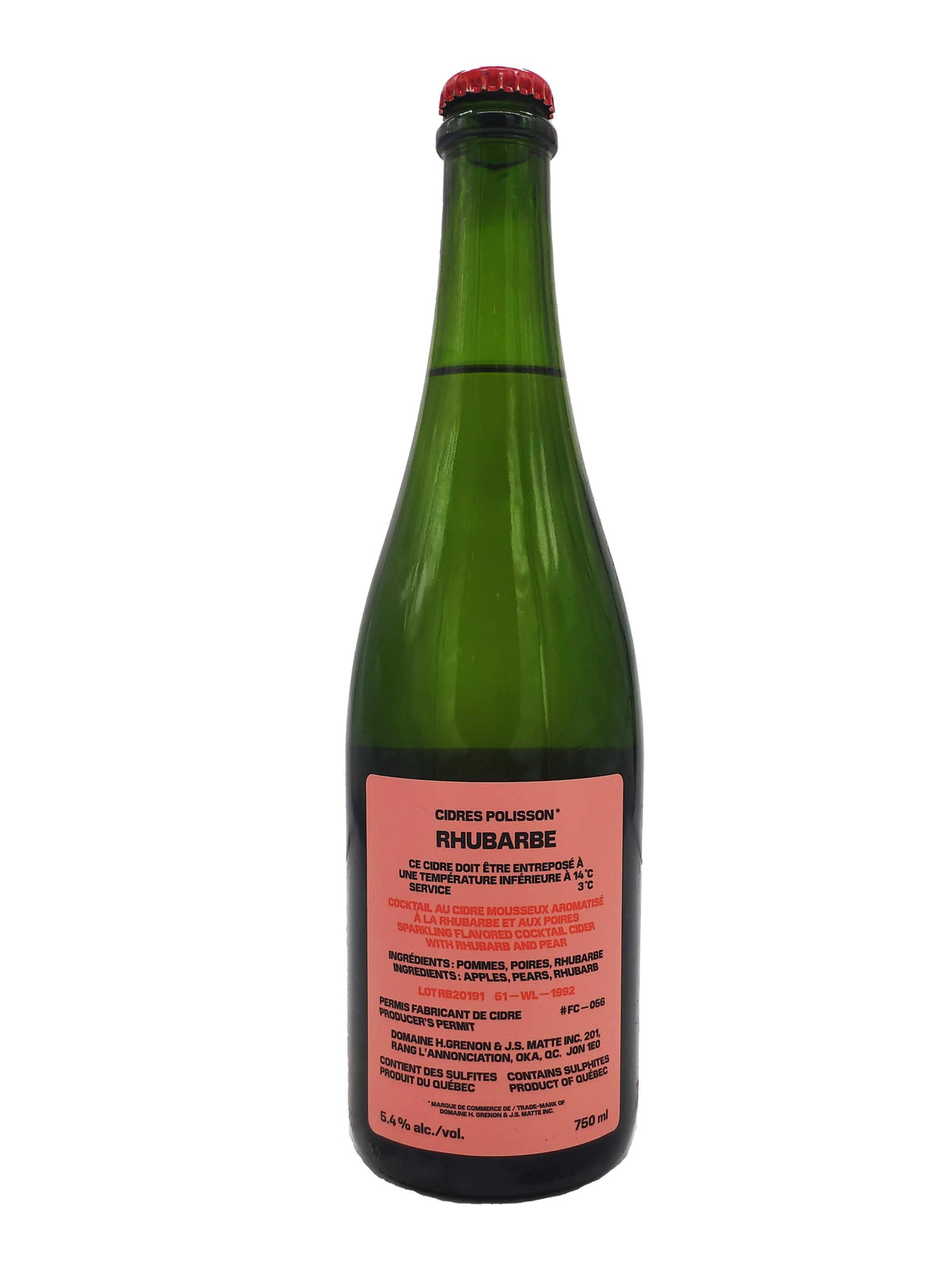 Rhubarbe - Cidre mousseux des Cidres Polisson