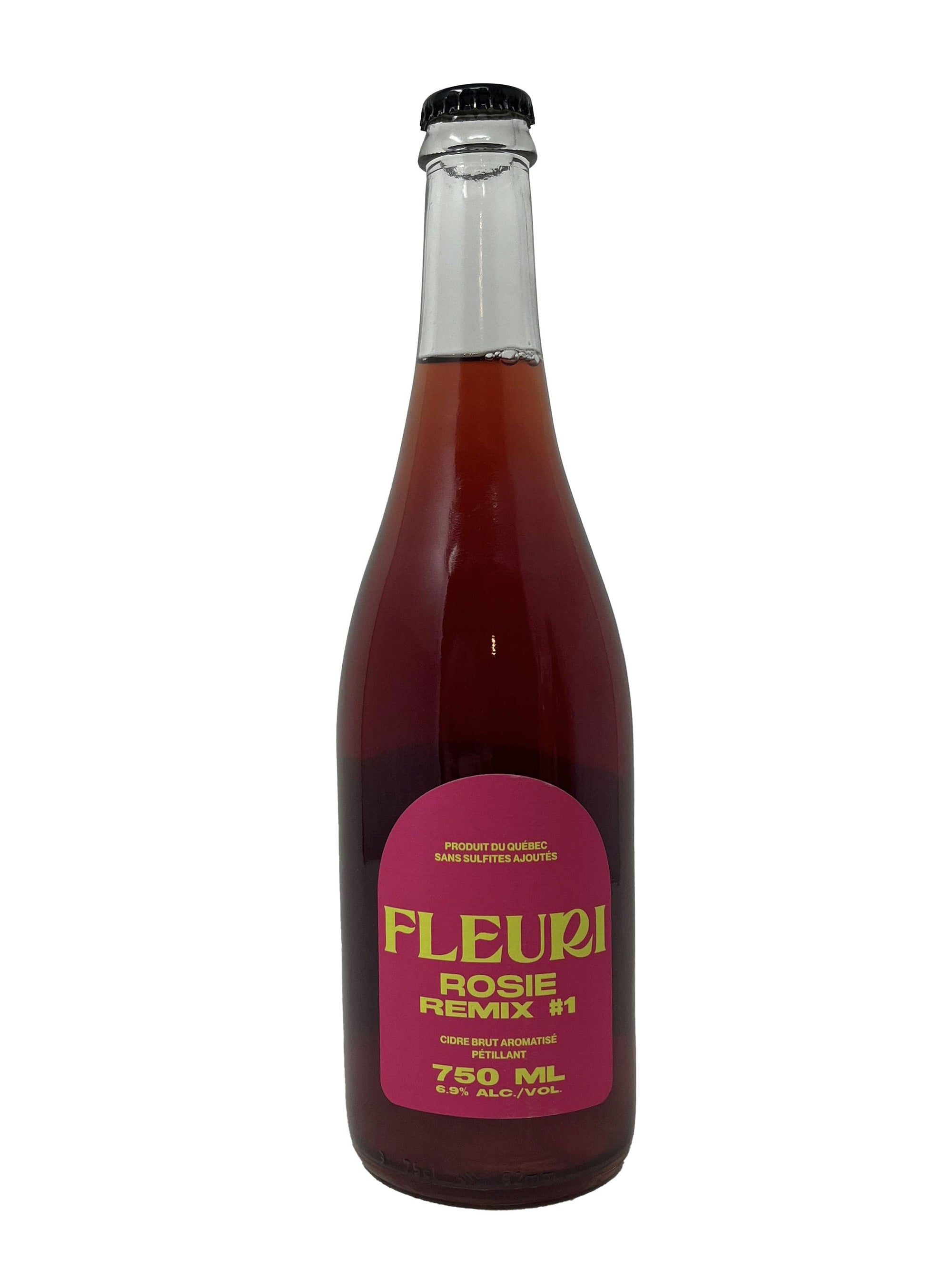 Cidrerie Fleuri Rosie Remix #1 - Cidre brut pétillant aromatisé de chez Fleuri Cidres biologiques
